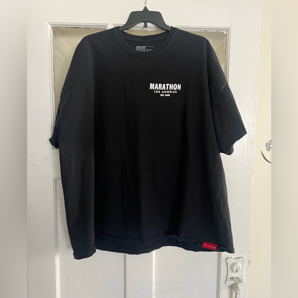 The Marathon Clothing Black Tee with White Logo